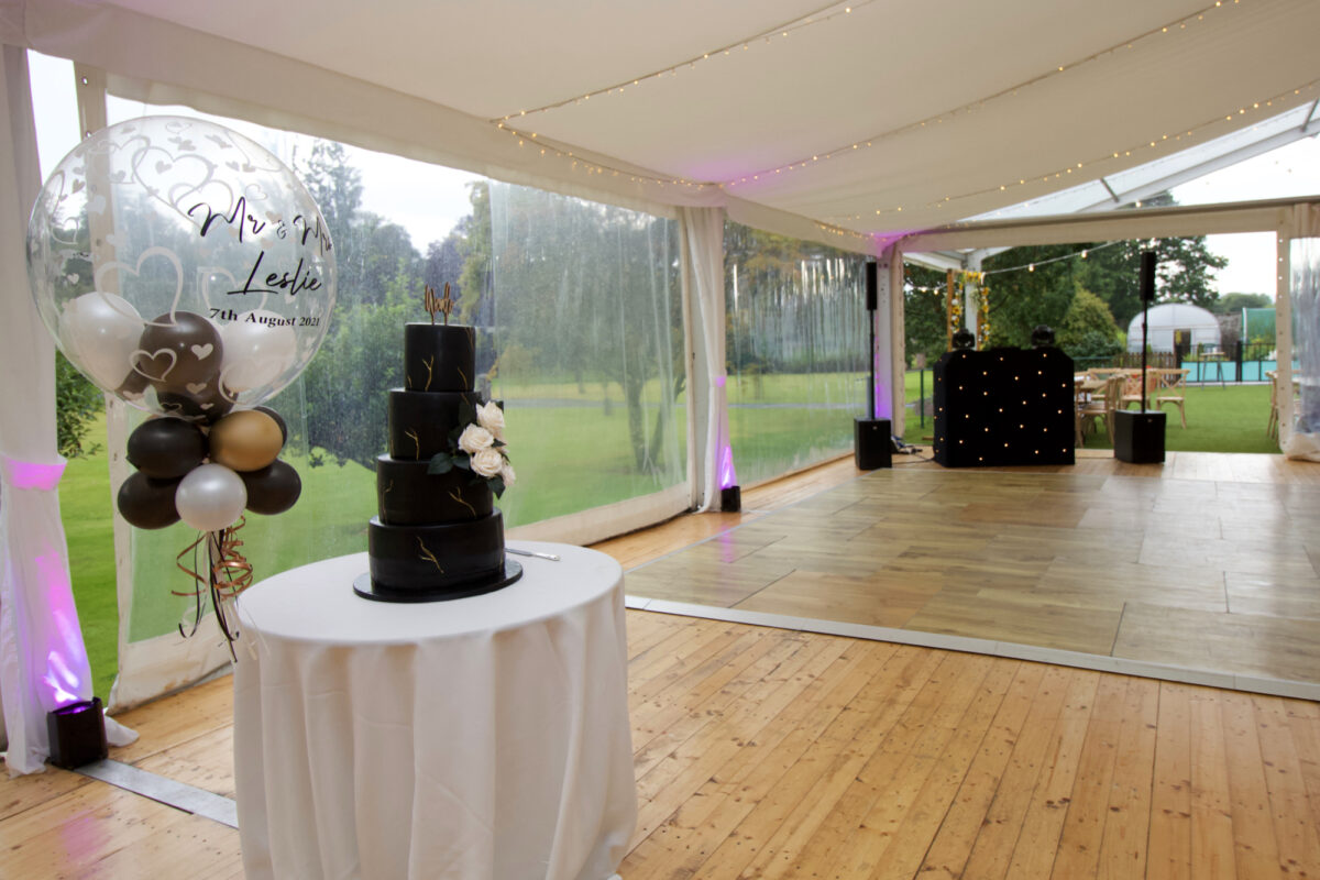 Cake and DJ Setup